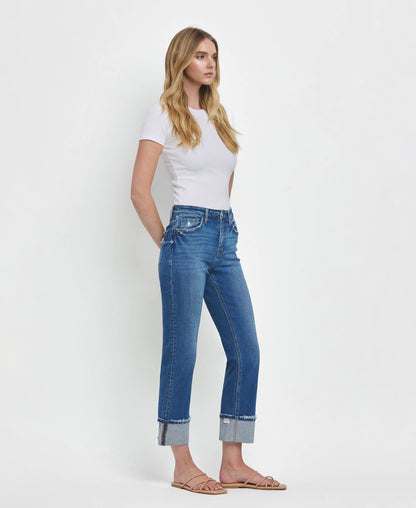 Clara Cuffed Straight Jeans