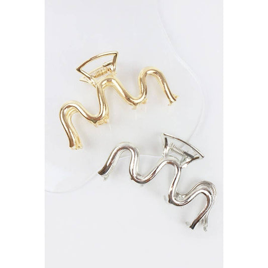 Medium Wave Shape Metal Hair Claw