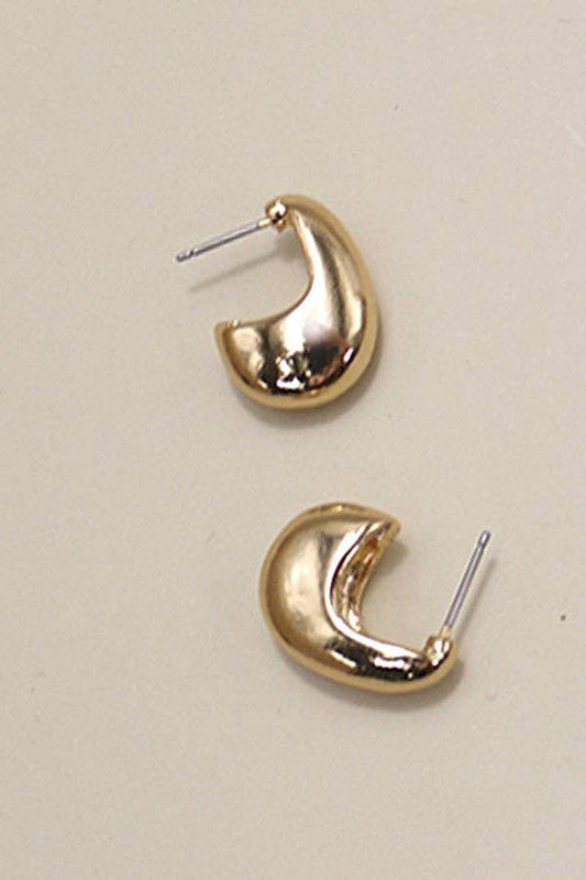 Gold Geo Huggie Hoop Earrings