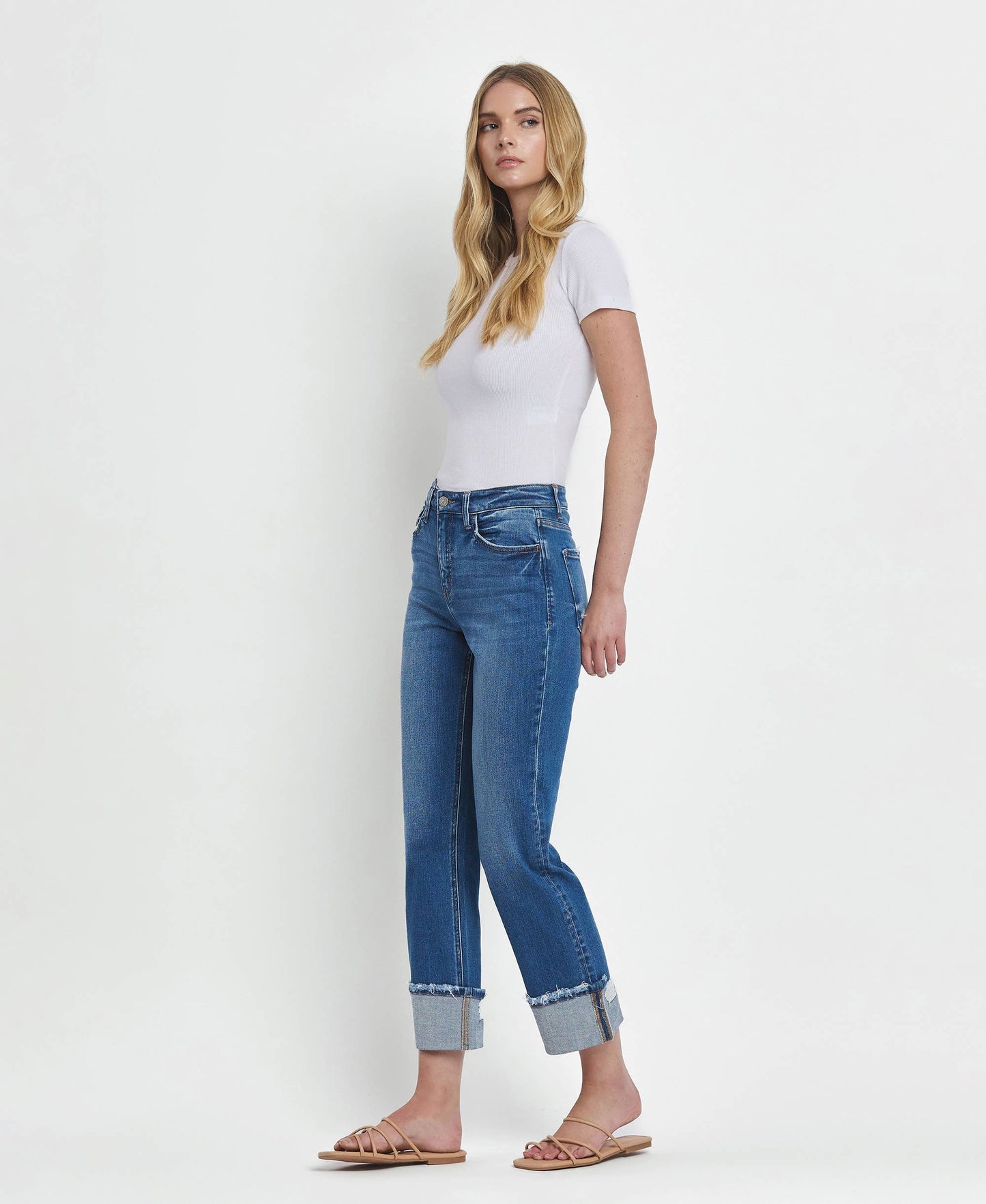 Clara Cuffed Straight Jeans