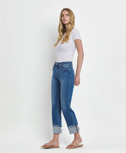 Clara Cuffed Straight Jeans