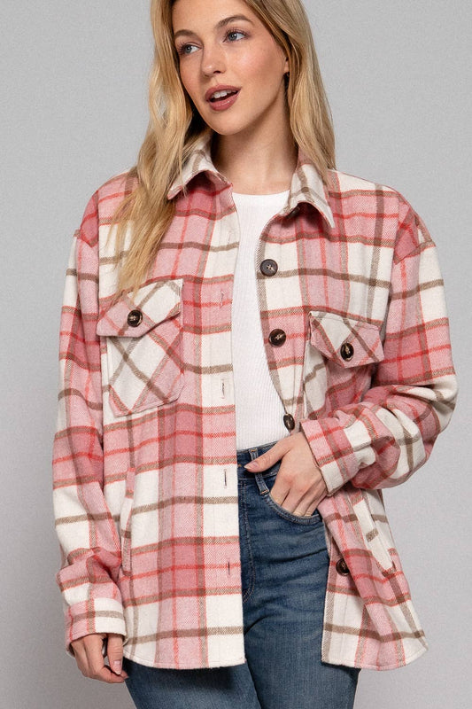 Penny Plaid Button Down Shacket