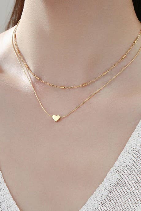 LAYERED HEART NECKLACE