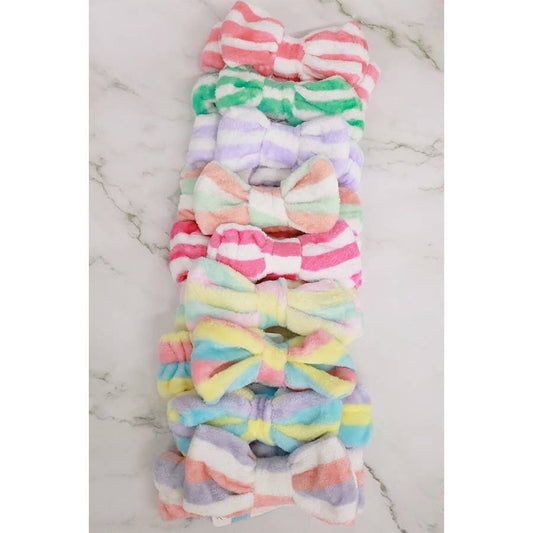 Stripe Bow Beauty Spa Headband