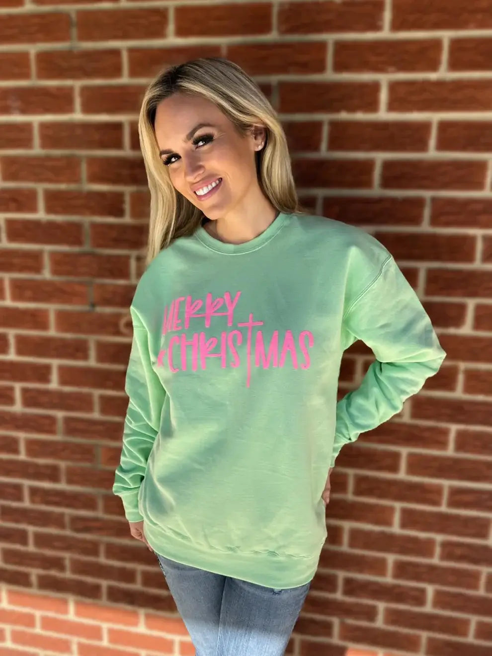 Merry Christmas Puff Letter Sweatshirt