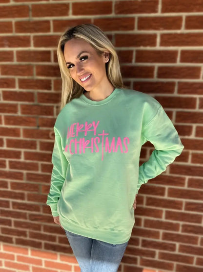Merry Christmas Puff Letter Sweatshirt