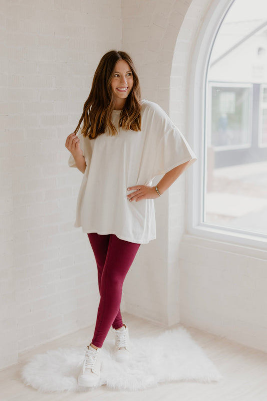 Faith Full Length Leggings Burgundy