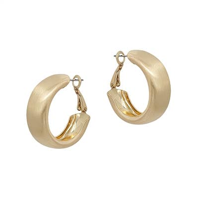 Matte Gold Chunky .75" Hoop Earring