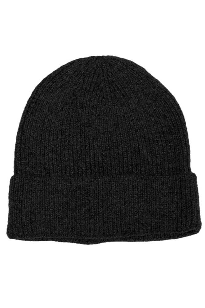 Ribbed Cuff Beanie, Black