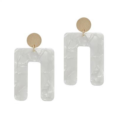 White Acrylic Arch Earring