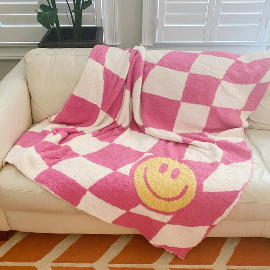 Wavy Checkered Butter Soft Throw Blanket