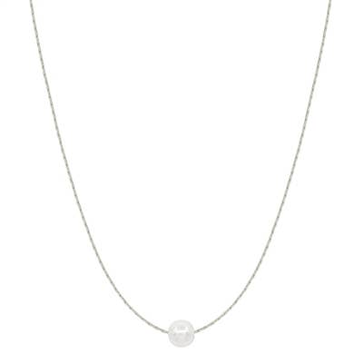 Silver Chain with Freshwater Pearl 16"-18" Necklace